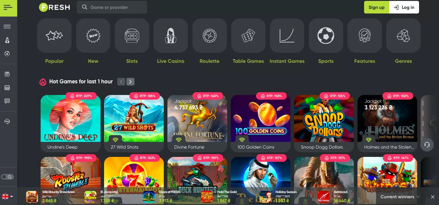 слоти fresh казино