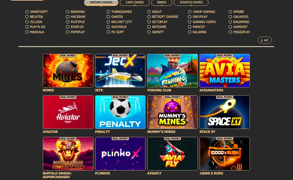 краш ігри rox casino