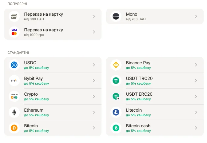 платіжні методи topmatch